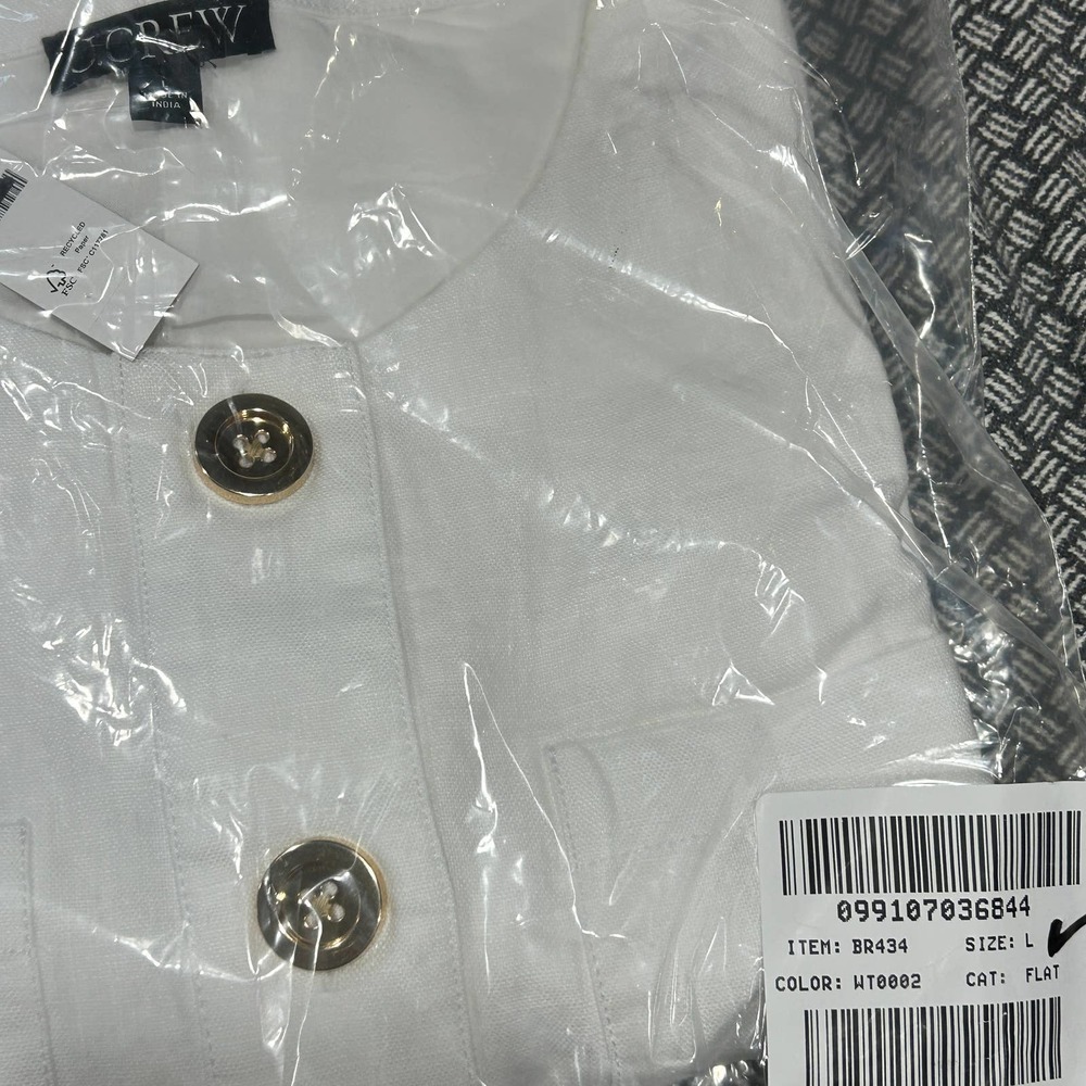 J. Crew Sleeveless White Midi Dress with Button Front - Picture 6 of 7